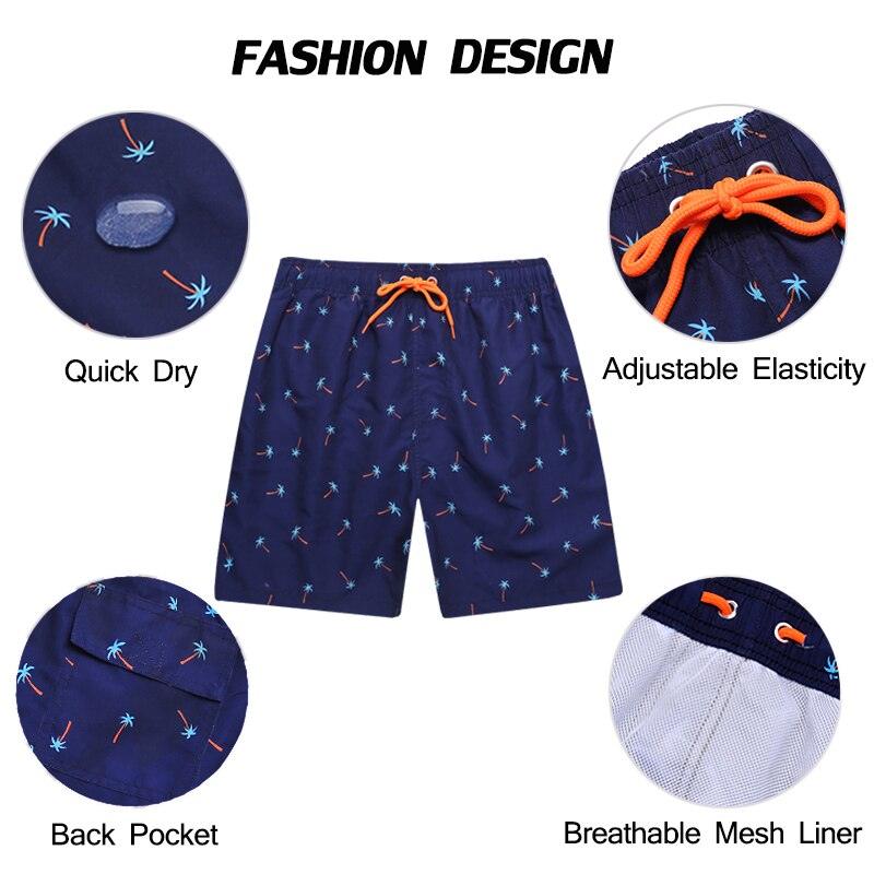 Men's Quick Dry Tropical Beach Board Shorts with Mesh Lining