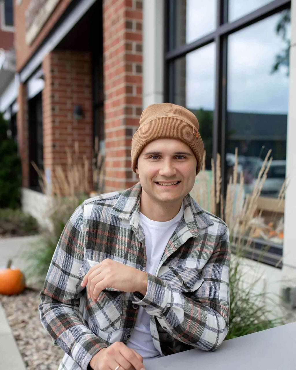 HAAKWEAR Traditional Camel Brown Beanie | Classic Cuffed Knit Hat | Made in USA