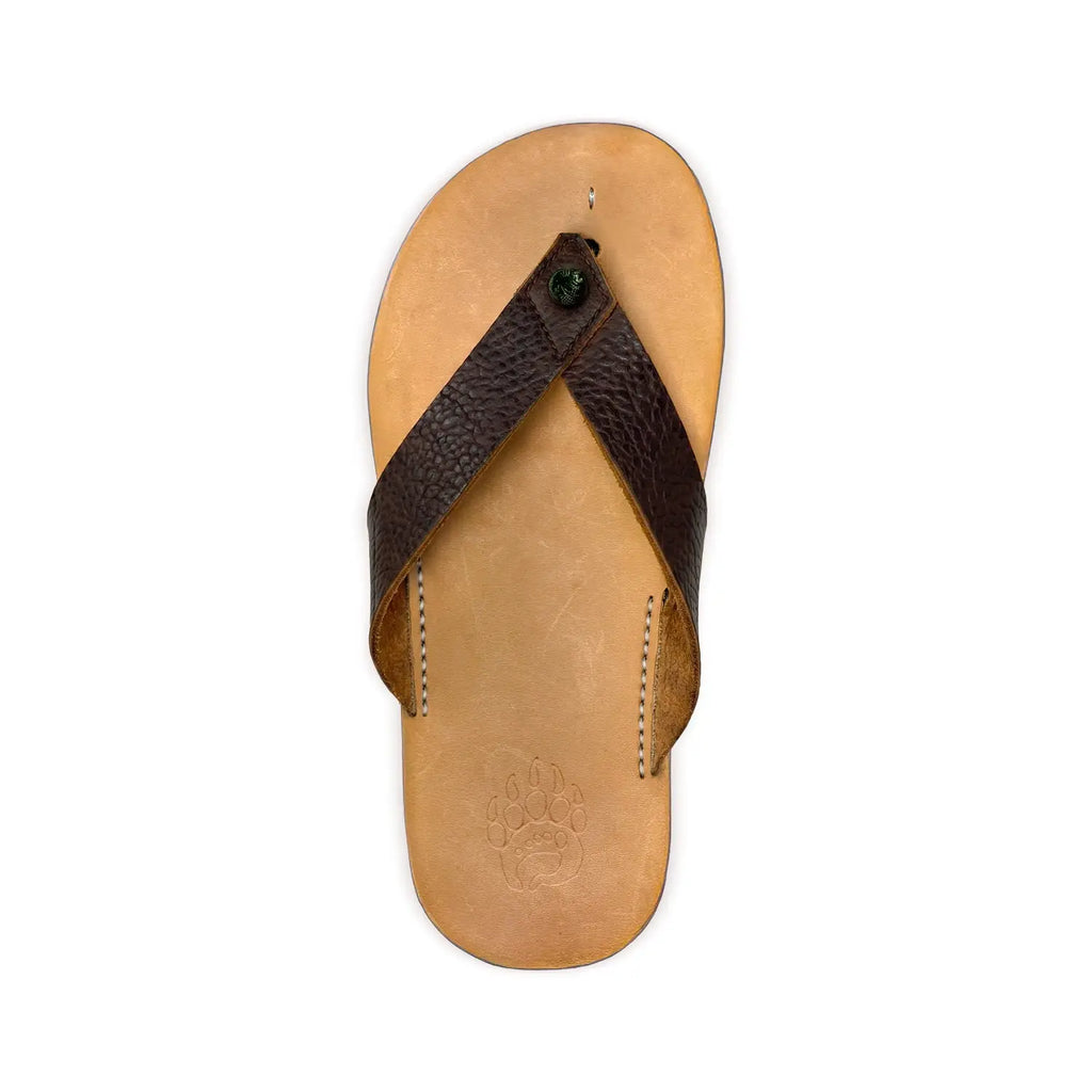 Bear-Flops Minimalist Leather Flip-Flops in Tobacco
