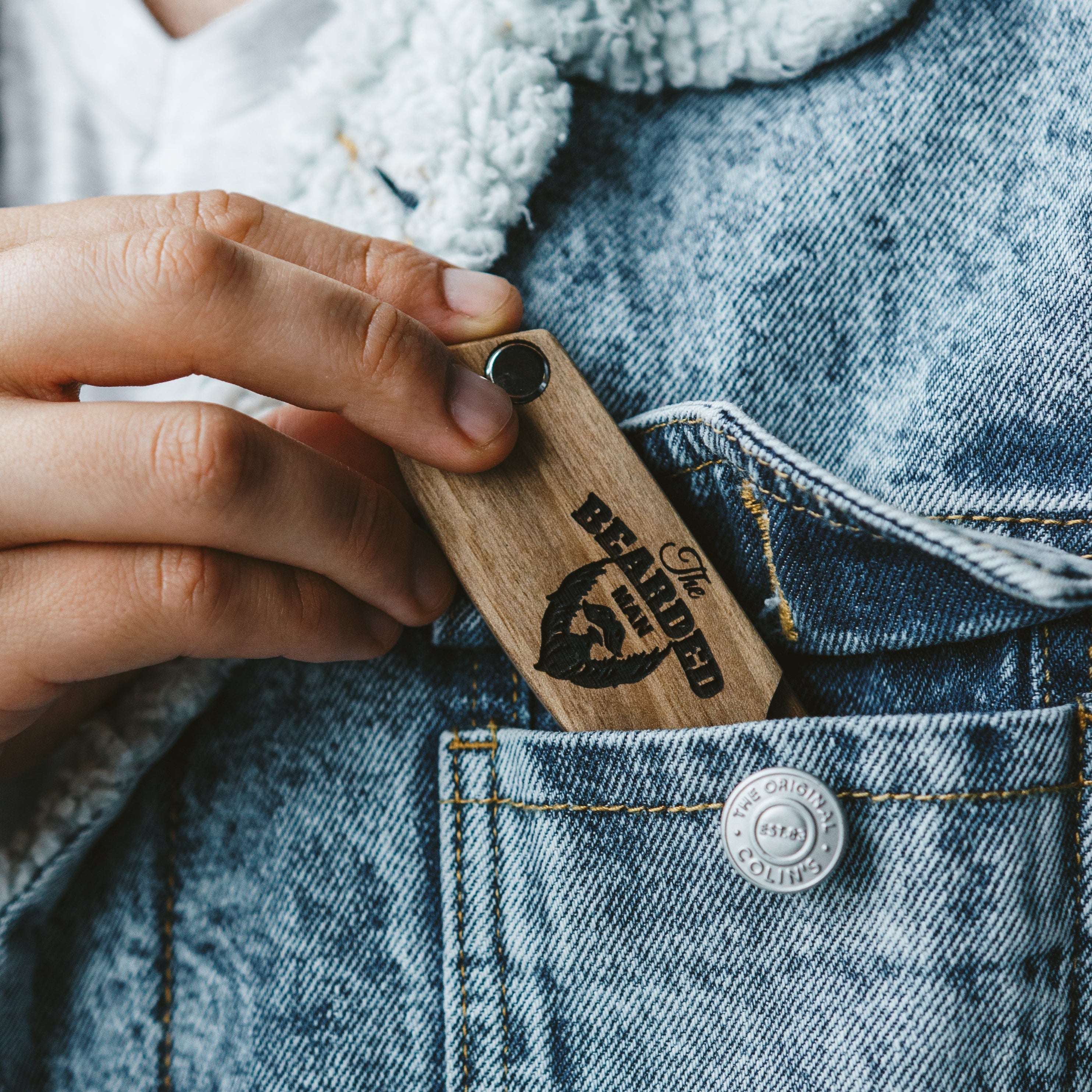 Premium Wooden Beard Comb - Walnut Grooming Tool for Men