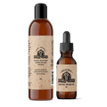 A set consisting of an 8oz bottle of Johnny Slicks Organic Hand Whipped Beard Wash and a 1oz bottle of Original Organic Beard Oil.