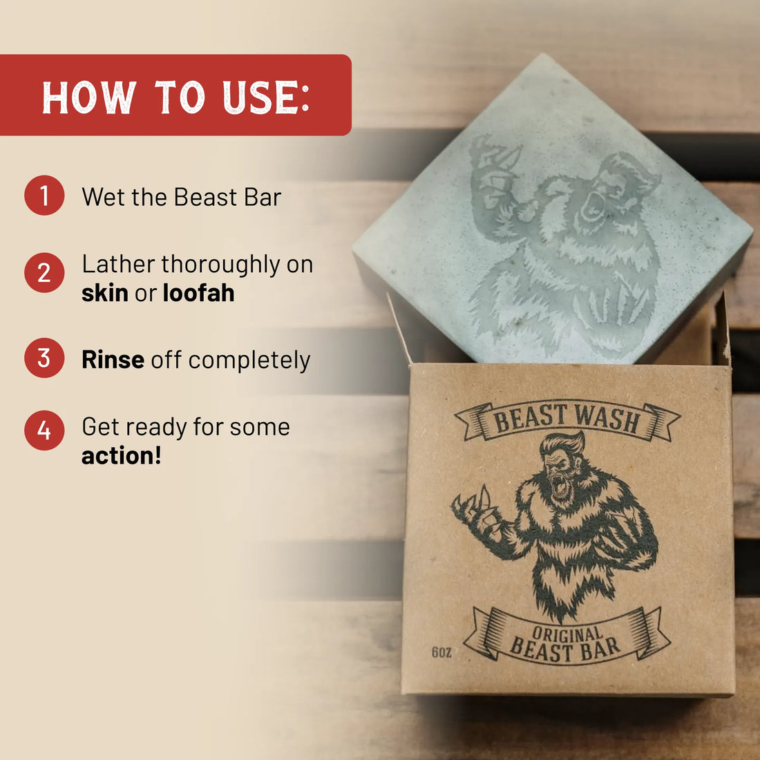 Beast Bar Natural Organic Body Wash Soap 6oz Bar - Image 5