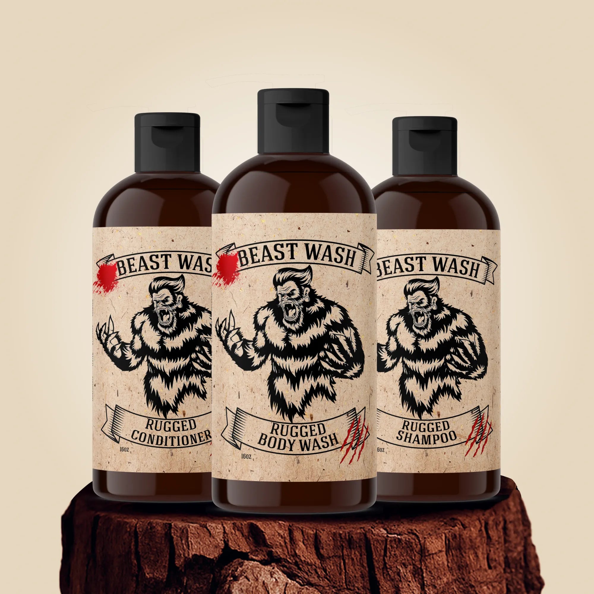 Beast Wash Organic Shampoo Body Wash and Conditioner Shower Set - Image 10