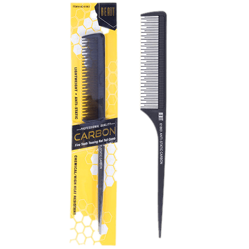 Professional Anti-Static Carbon Pin Tail Comb - Matte Black
