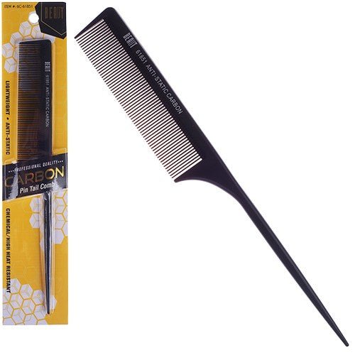 Professional Anti-Static Carbon Pin Tail Comb - Matte Black