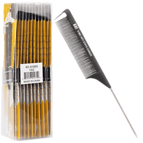Professional Anti-Static Carbon Pin Tail Comb - Matte Black