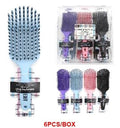 Flexible paddle detangling vent brush with ergonomic handle for hair styling