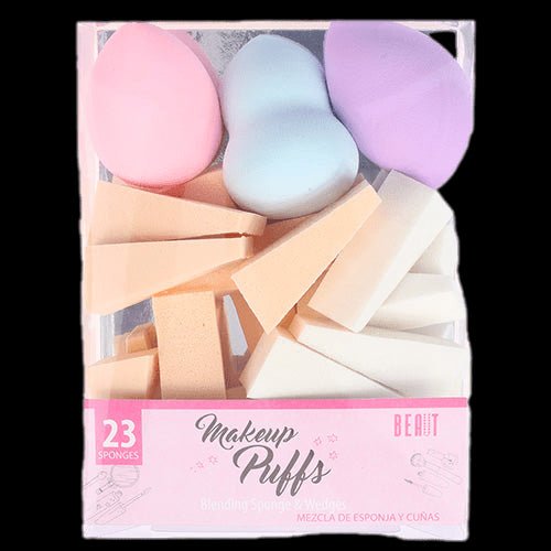 23-piece set of professional makeup sponges and blending wedges for foundation and concealer