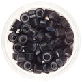 Professional 5mm micro ring hair extension beads with silicone lining in neutral tones