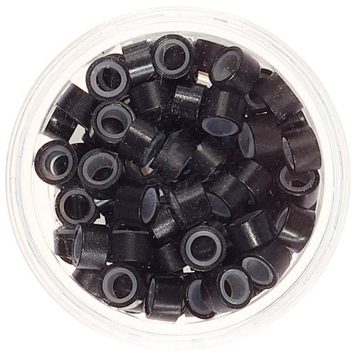 Professional 5mm micro ring hair extension beads with silicone lining in neutral tones