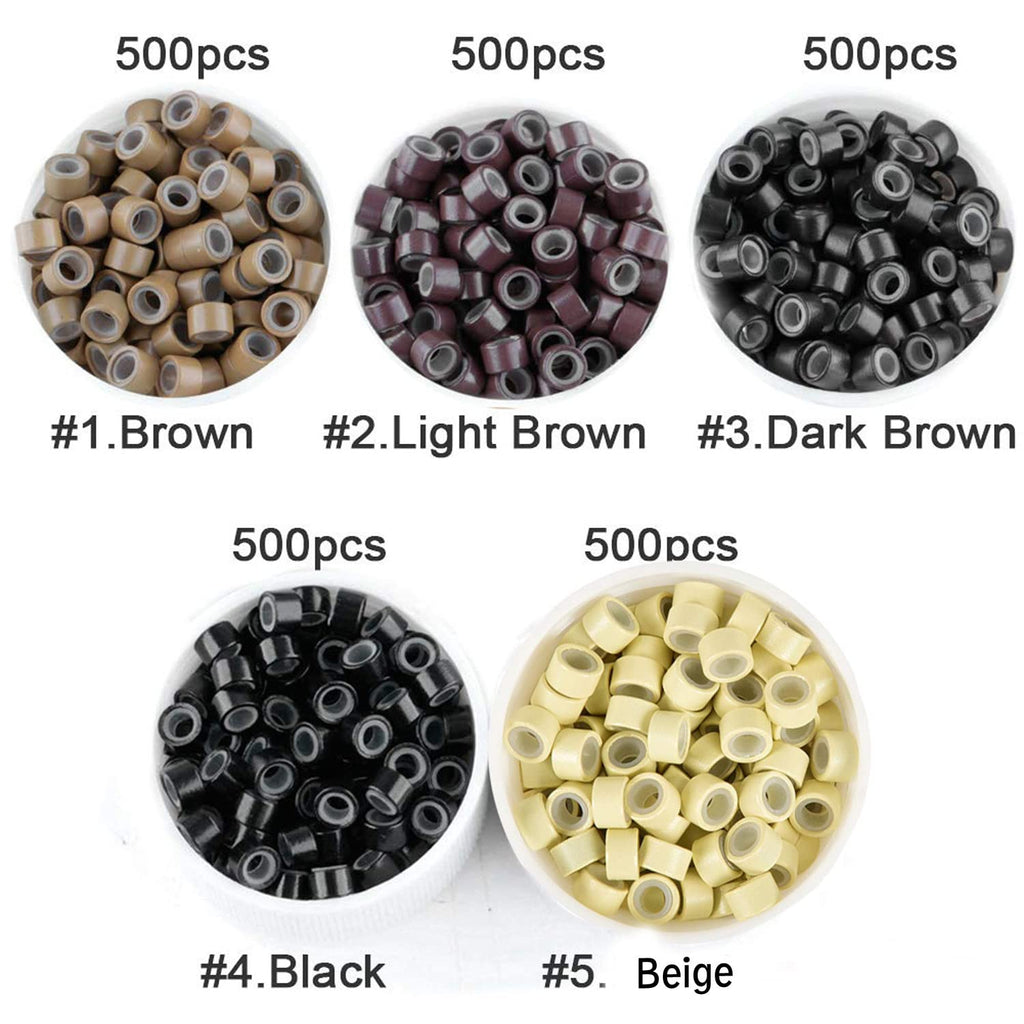 Silicone Micro Rings for Hair Extensions 5mm - 500 pcs Set