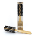 High-quality natural wood round brush for hair styling and smoothing