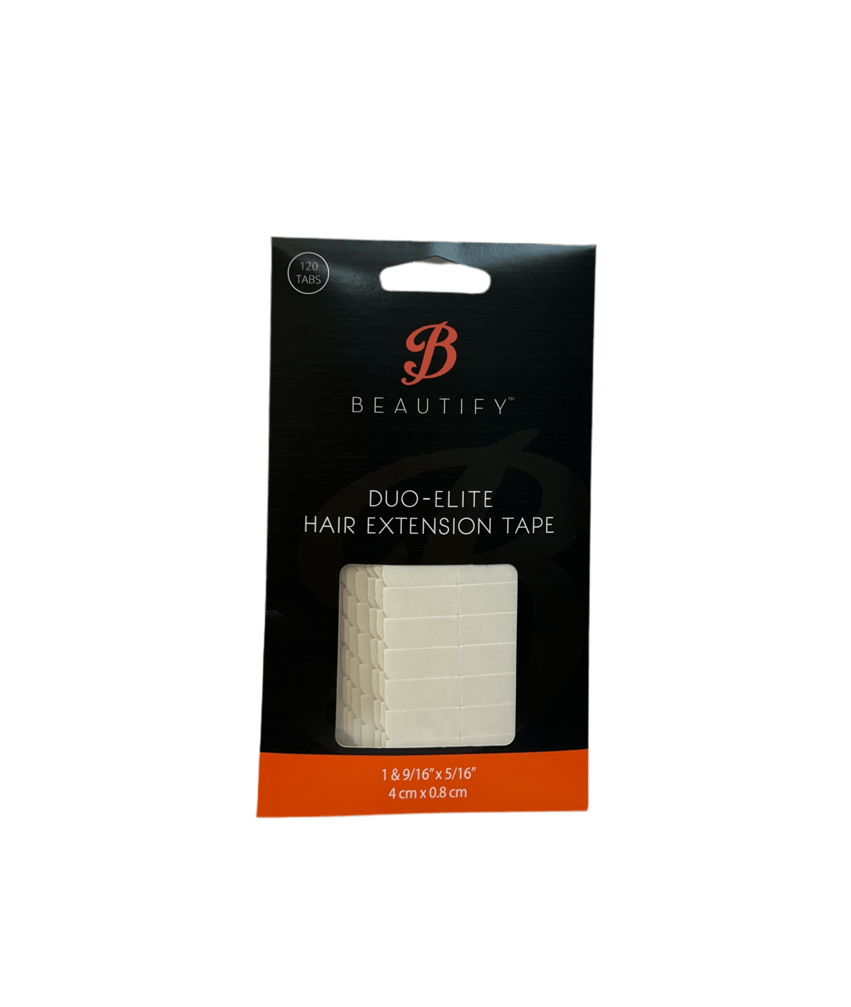 Package of Beautify Duo-Elite hair extension tape tabs, 120 count