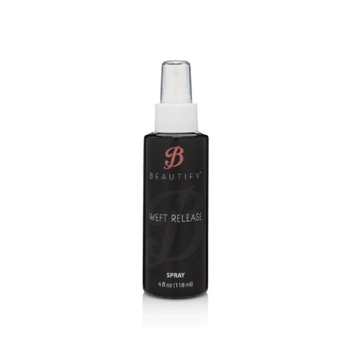 Beautify Weft Release 4 fl oz bottle with black and white packaging for hair extension adhesive removal.