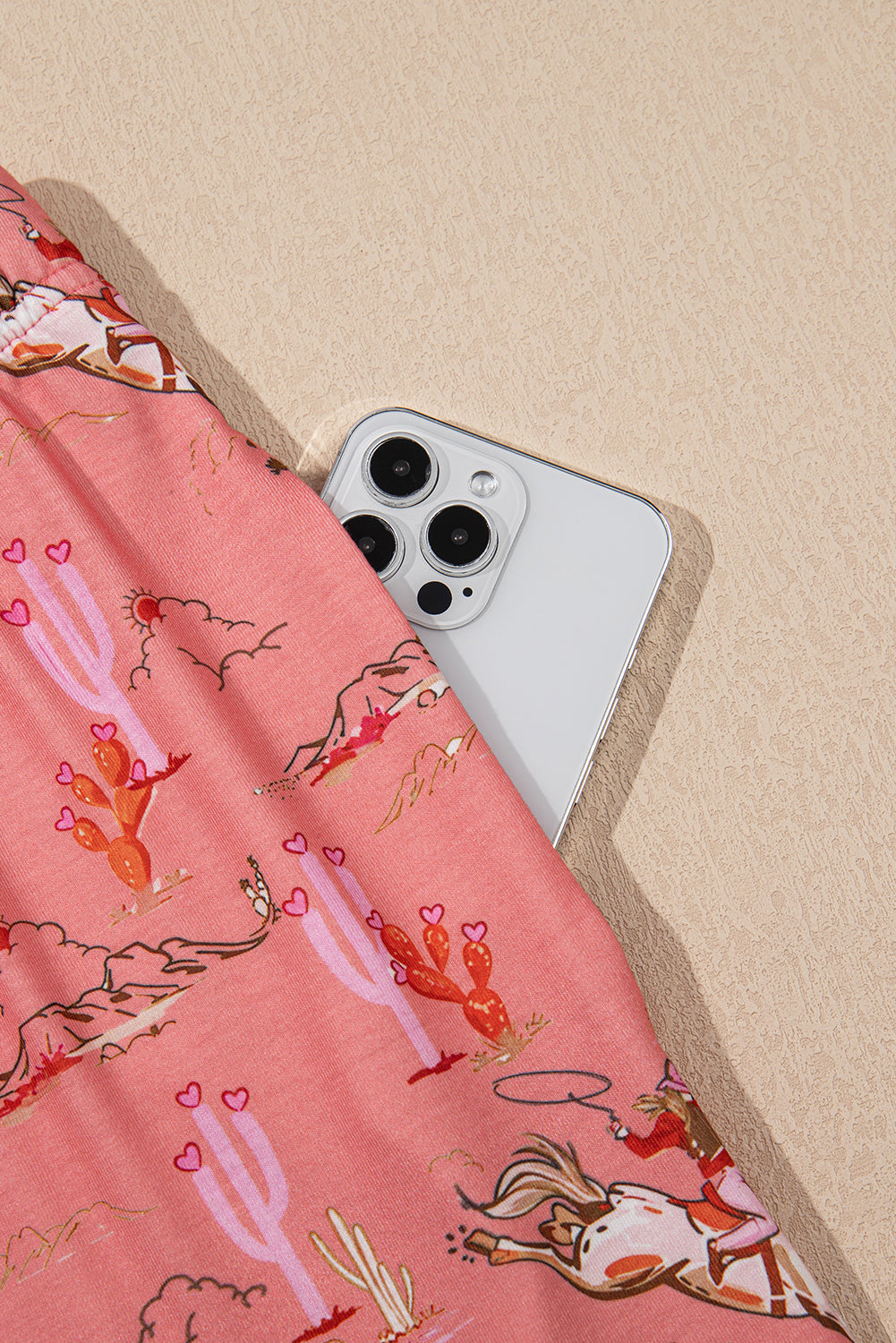 Blossom Allover Print Cropped Pajama Set