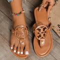 Women's Toe Post Flat Sandals in Leather - Comfort & Style
