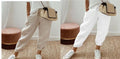 Women’s Cotton Linen Casual Pants Solid Color Relaxed Fit - Image 3