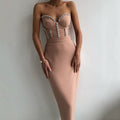 Strapless Elegant Bandage Dress with Nail Drill