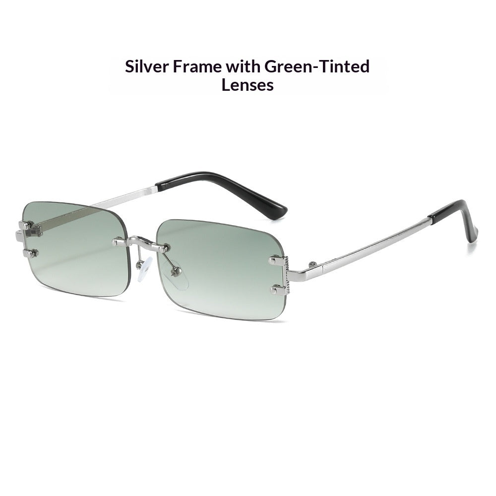 Frameless Rimless Sunglasses Elegant Western Minimalist Shades
