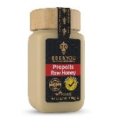 A 6.7 oz jar of Propolis Raw Honey Mix for skin nourishment and antioxidant support.