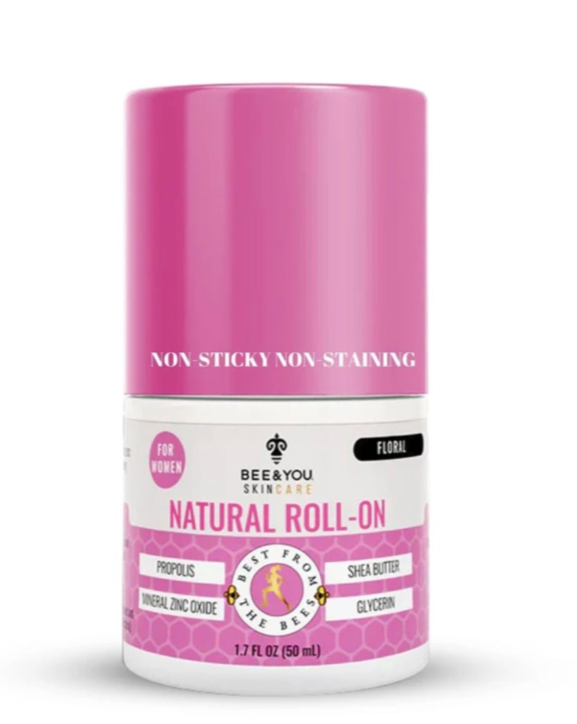 BEE&YOU Natural Roll-On Deodorant for women in white packaging