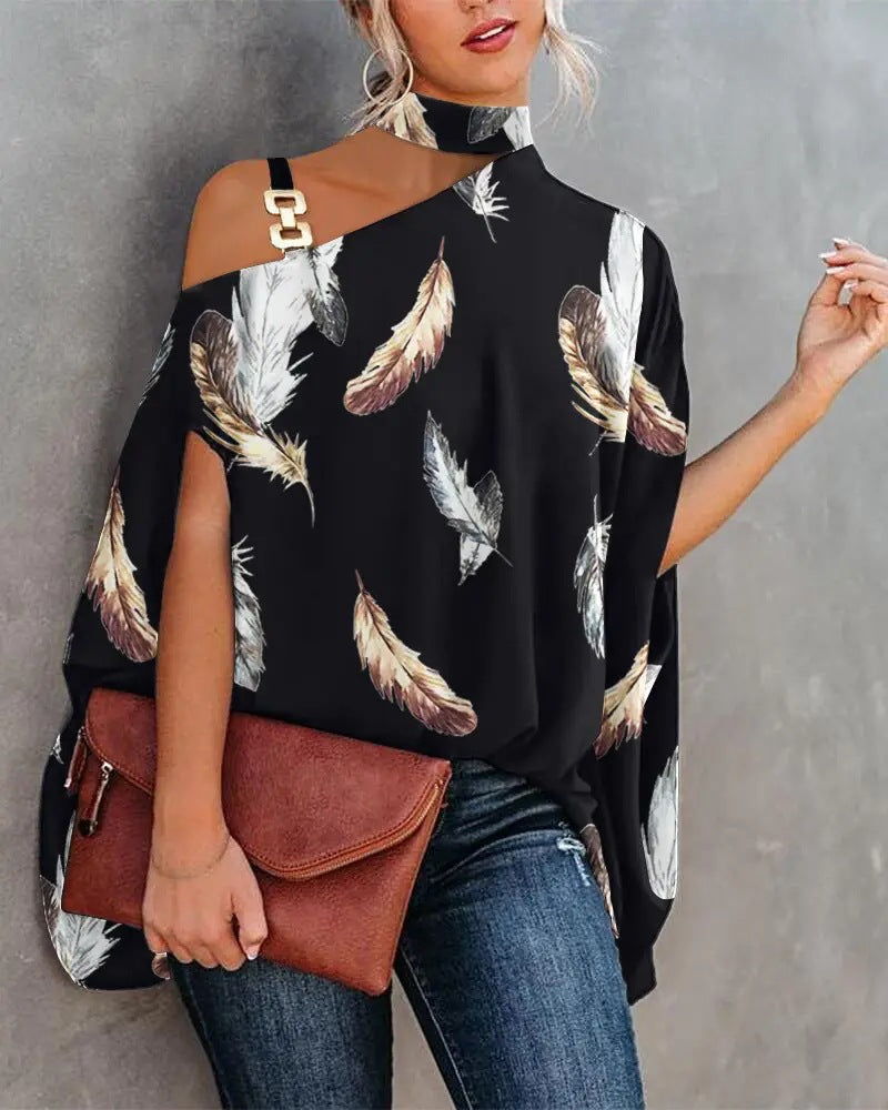 Women Tropical Print Halter Neck Sleeveless Summer Vest Top