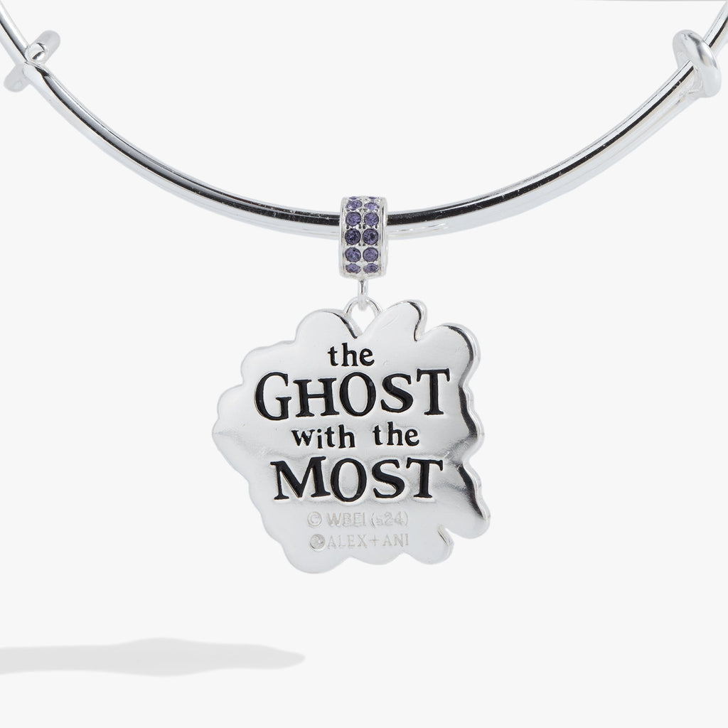 BEETLEJUICE™ Green Enamel Charm Bangle in Ornate Silver