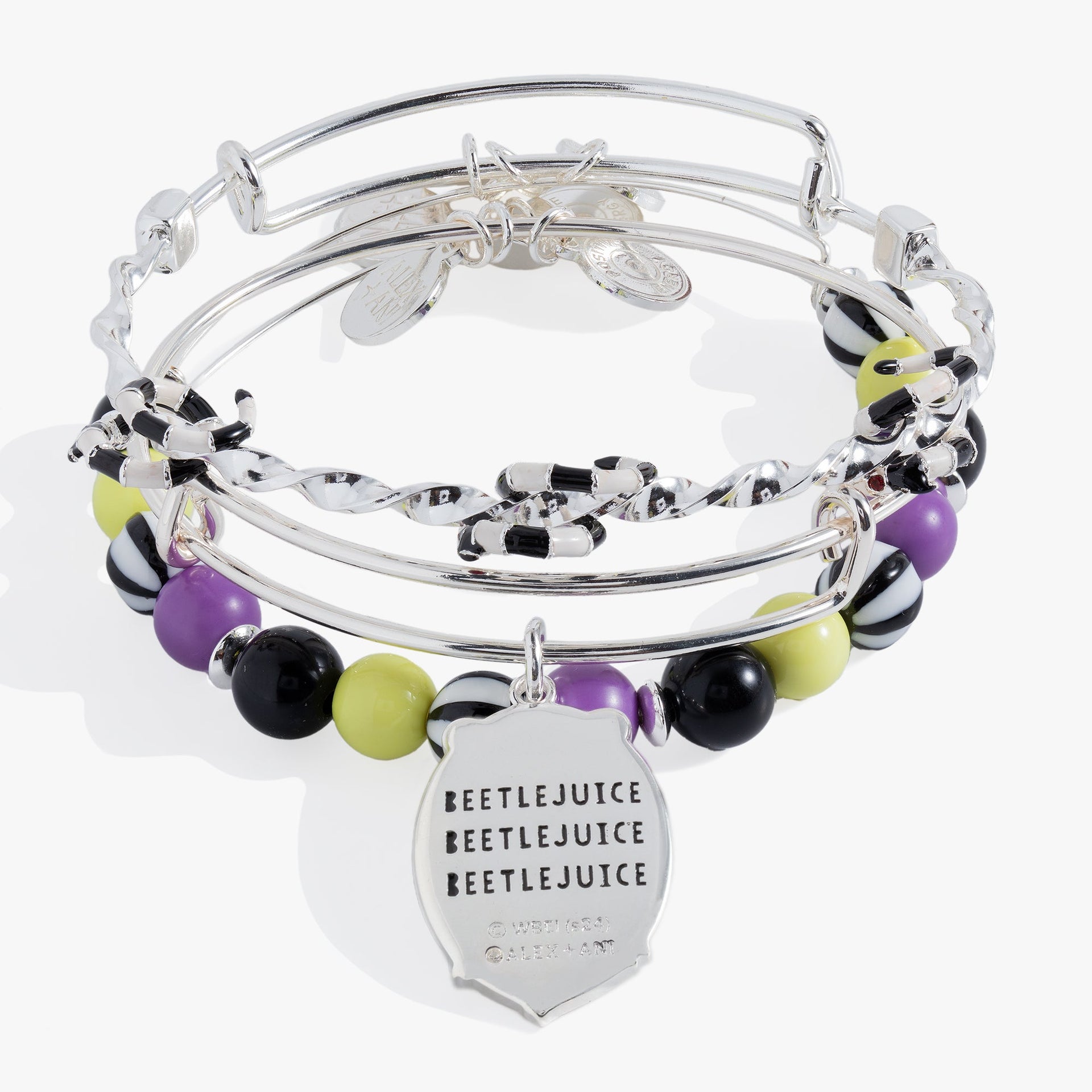 BEETLEJUICE™ Bangle Bracelet Set of 3 with Sandworm Detail
