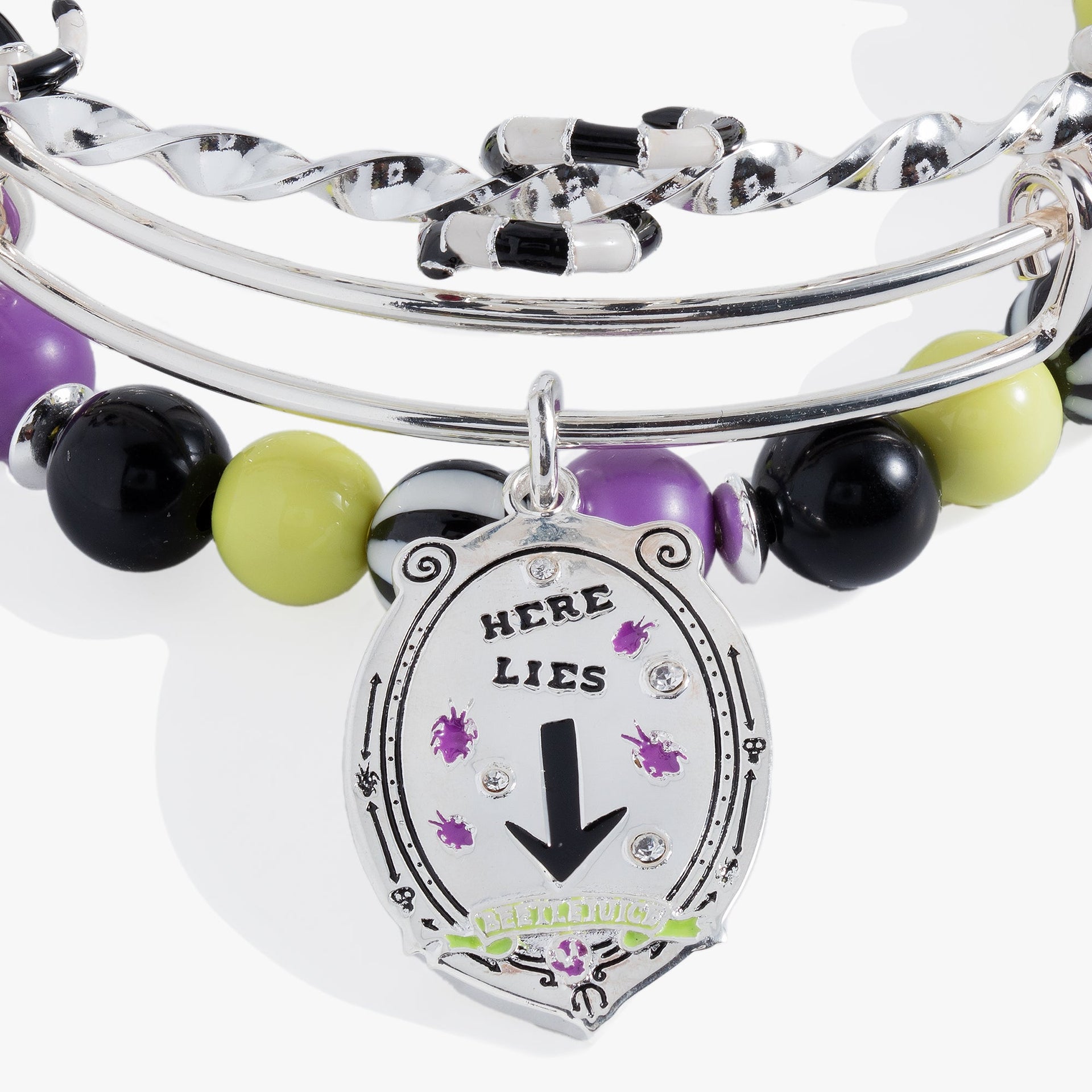 BEETLEJUICE™ Bangle Bracelet Set of 3 with Sandworm Detail
