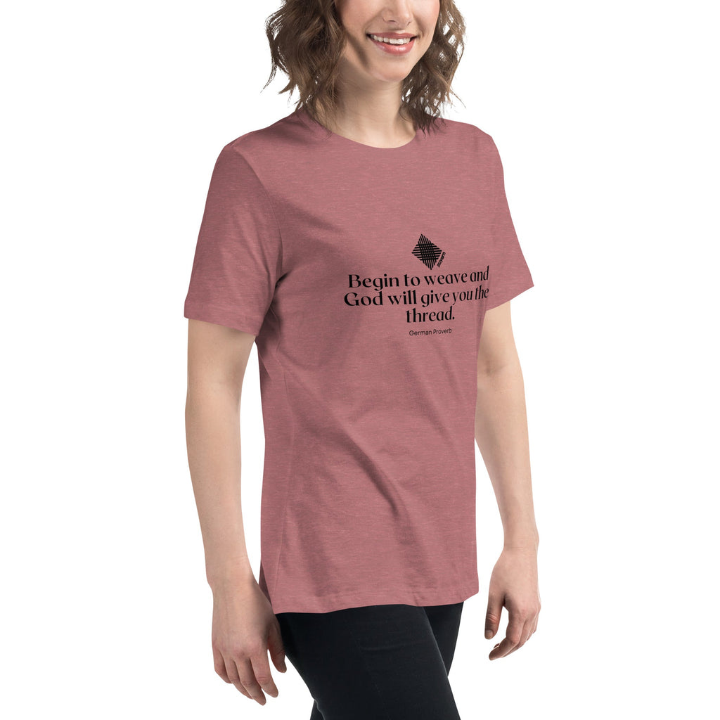 Begin to Weave Women’s Relaxed Fit Cotton Crew Neck T-Shirt