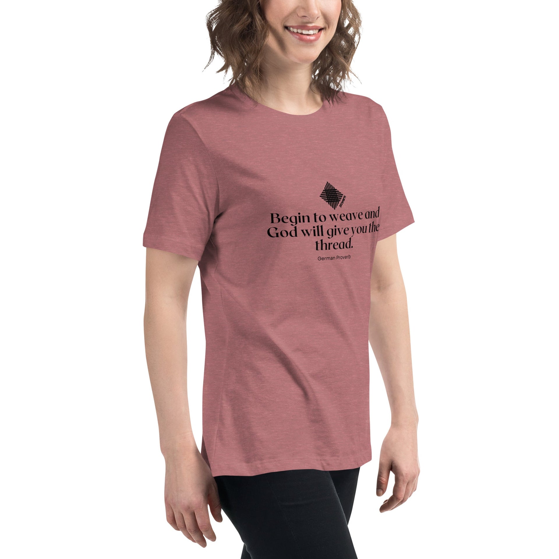 Begin to Weave Women’s Relaxed Fit Cotton Crew Neck T-Shirt