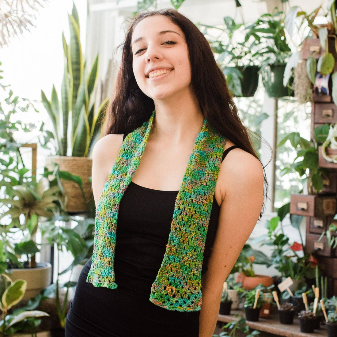 Beginner Scarf Knitting and Crochet Kit - Bohemian Silk Craft Kit