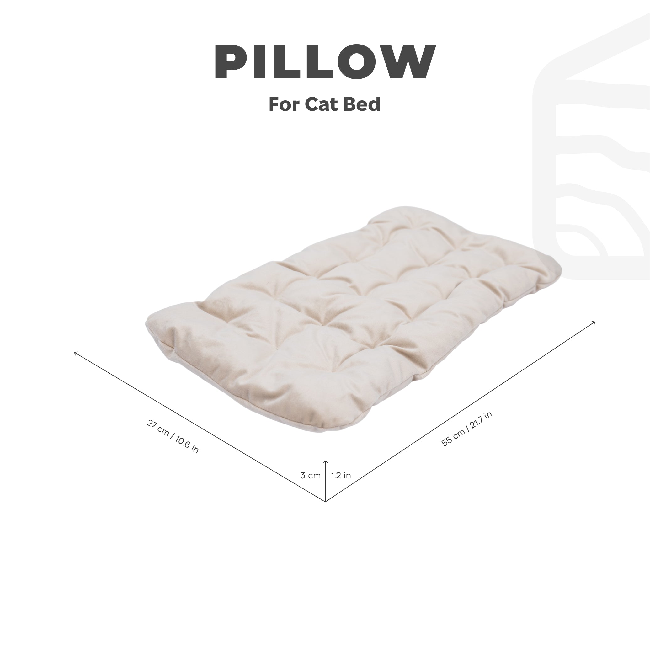 Beige Sleeping Cat Pillow for Feline Comfort and Play
