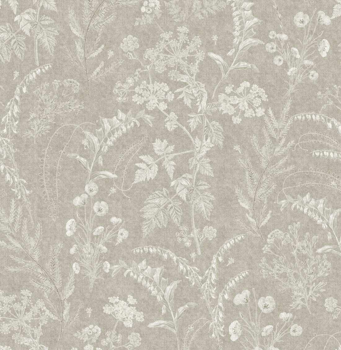 Winsome Floral Removable Wallpaper in Taupe, Sage-Green, White