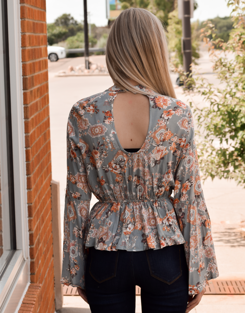 Ava Vintage Blouse in Sage - Soft Rayon Button Down Top