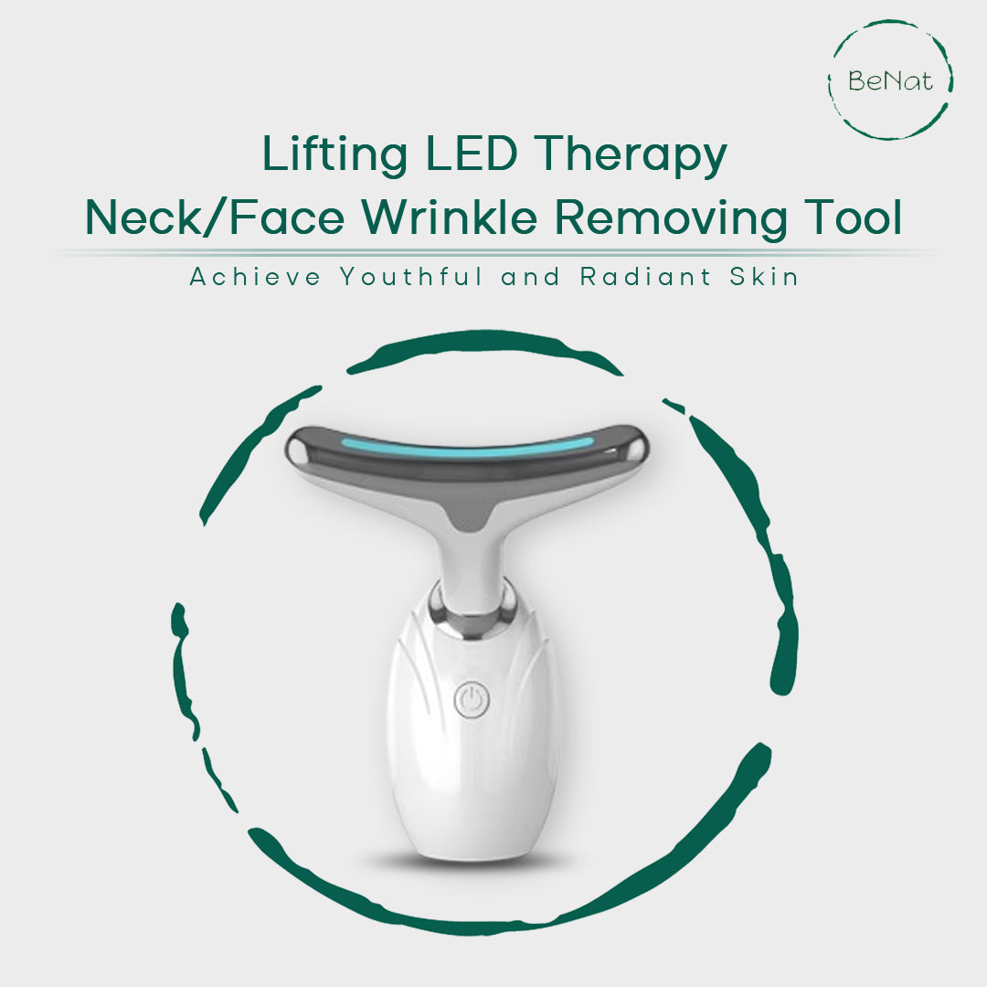 White LED Face and Neck Lifting Therapy Device with Vibration