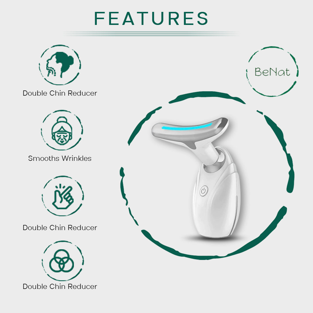 White LED Face and Neck Lifting Therapy Device with Vibration