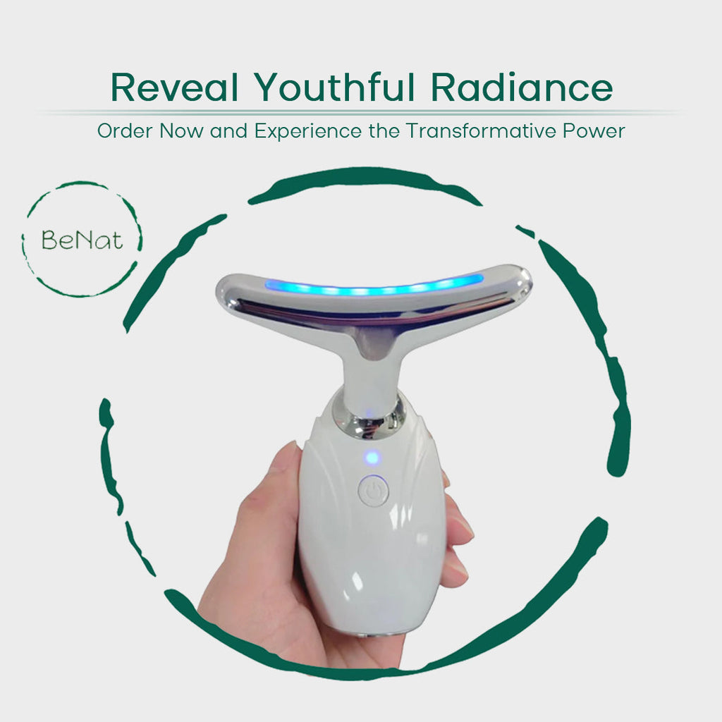 White LED Face and Neck Lifting Therapy Device with Vibration
