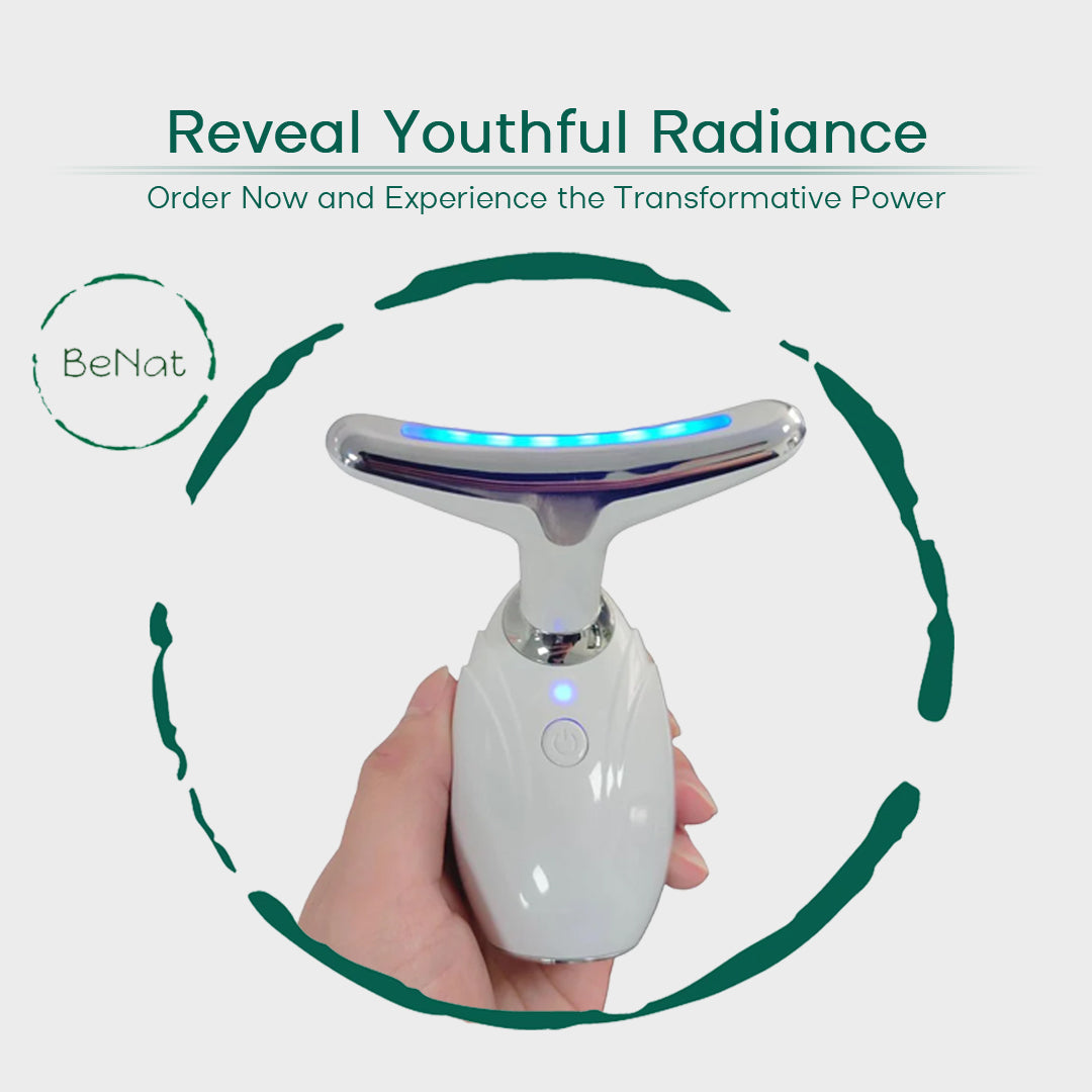 White LED Face and Neck Lifting Therapy Device with Vibration