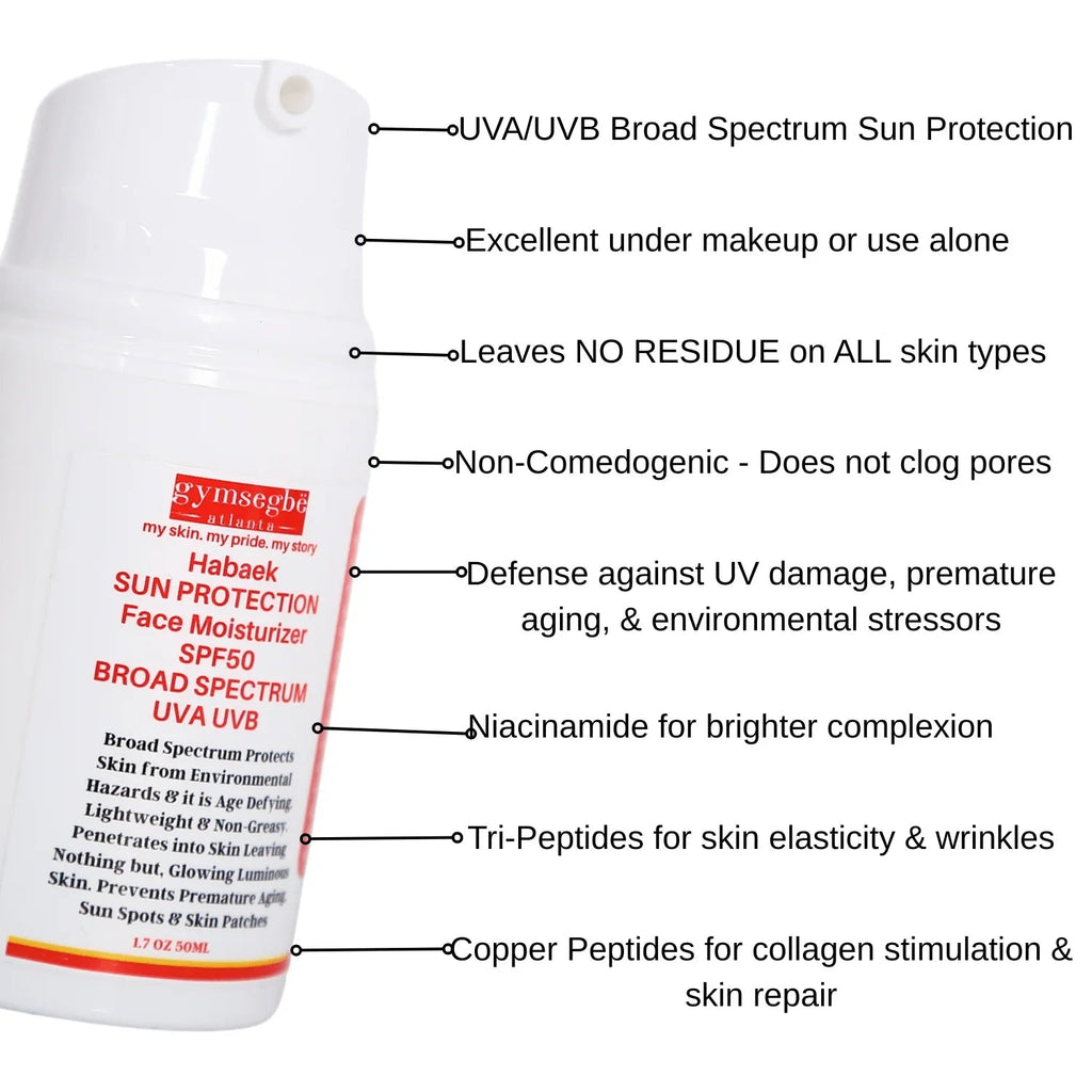 Habaek Sun Protection Face Moisturizer SPF50 with Peptides