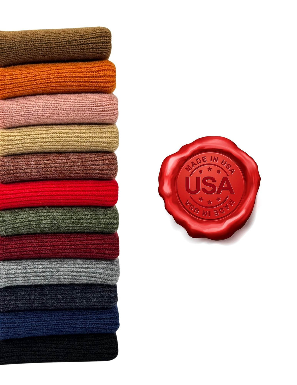 Haakwear American Flag Beanie, H Stitch Circular Knit Cuffed Beanie, Patented, Made in USA