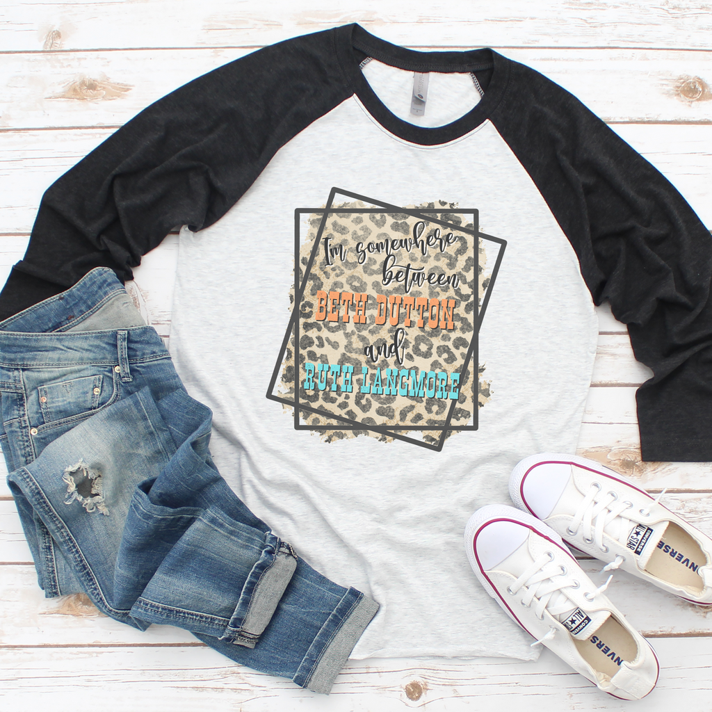 Somewhere Between Beth and Ruth Raglan Tee