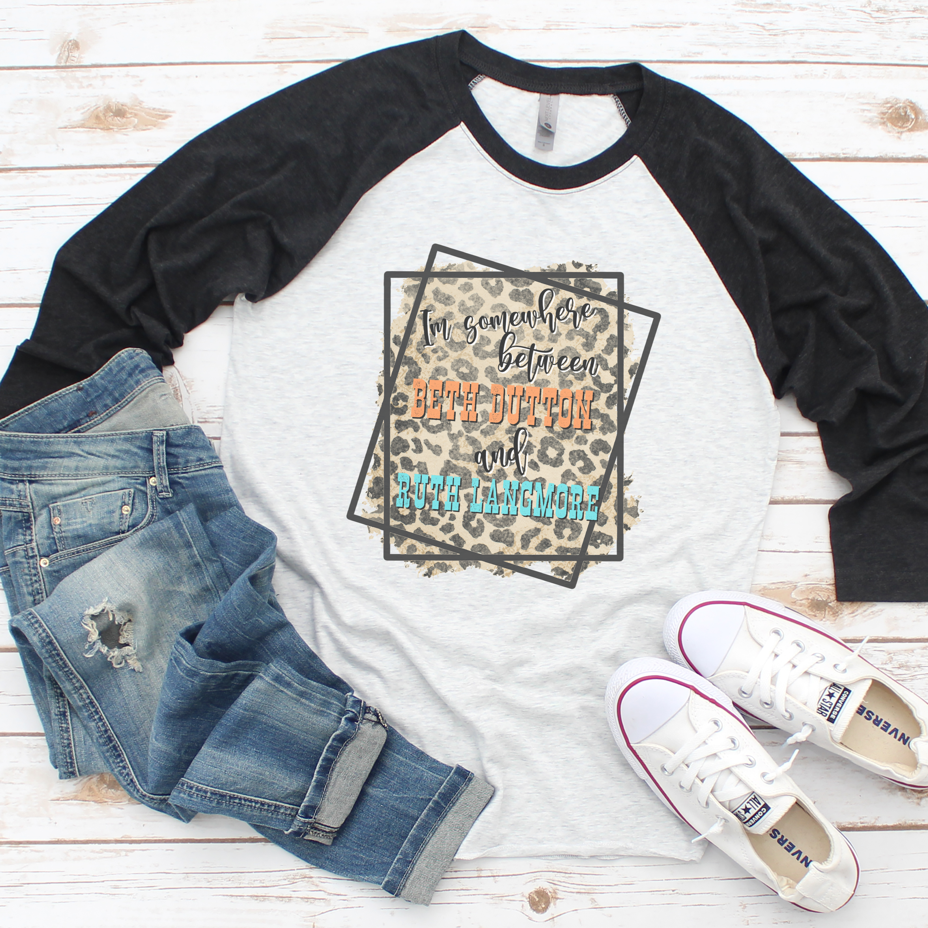 Somewhere Between Beth and Ruth Raglan Tee