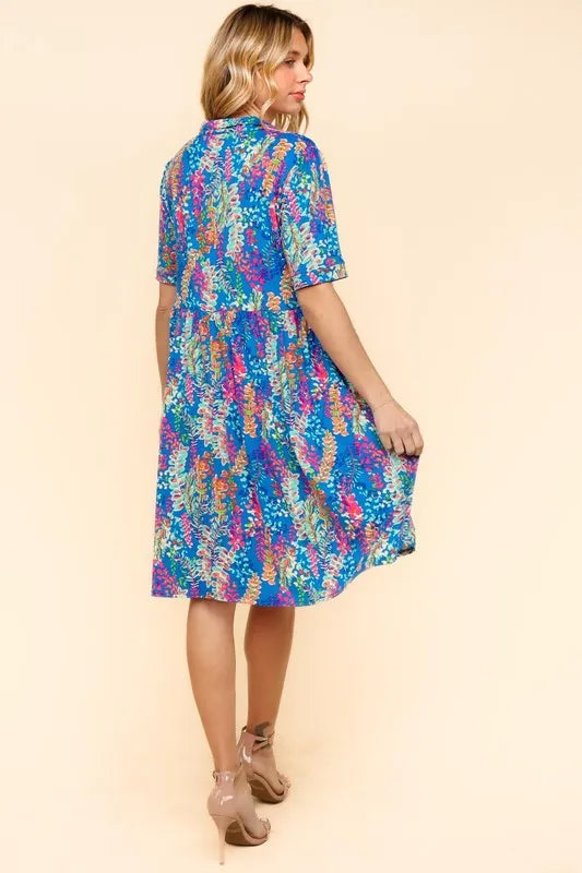 Johnny Collar Babydoll Dress with Pockets