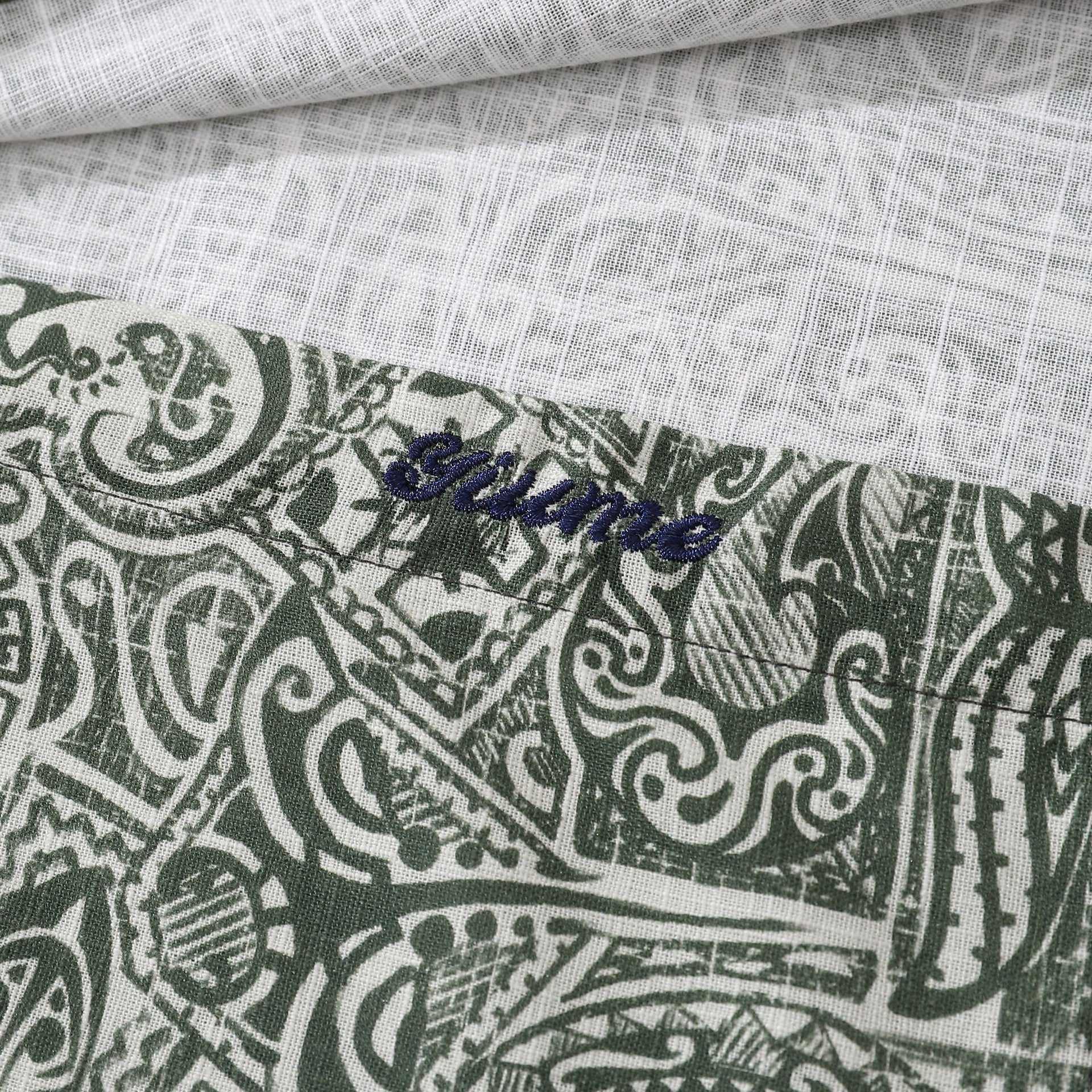 Men's Tropical Guardian Totem Long Sleeve Cotton Aloha Shirt