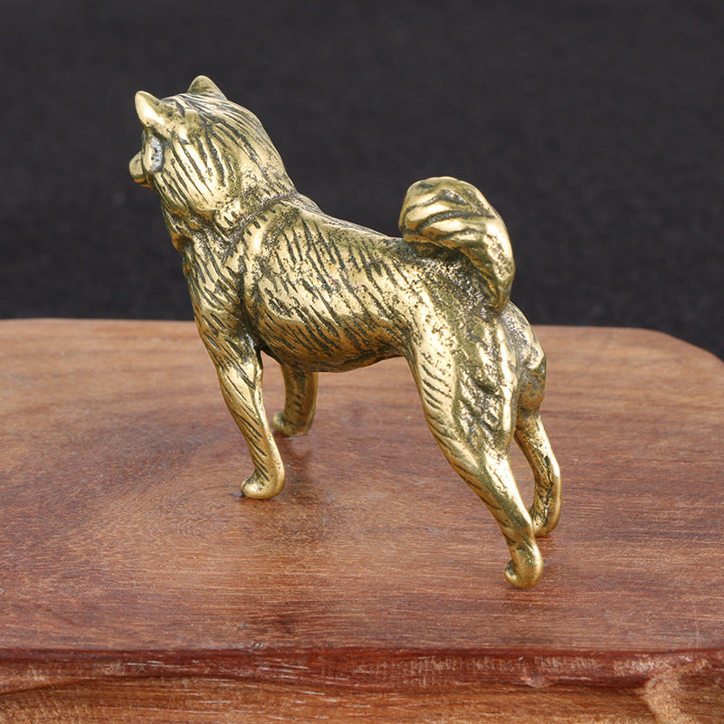 Old Solid Copper Zodiac Dog Pure Copper Ornaments