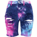TieDye Denim Shorts Edgy Summer High Waist