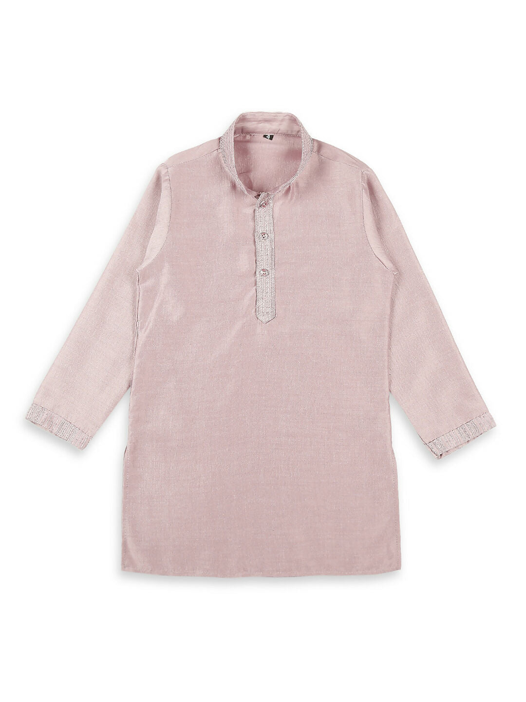 Boys Pink Embroidery Sequence Kurta Pyjama Set with Nehru Jacket