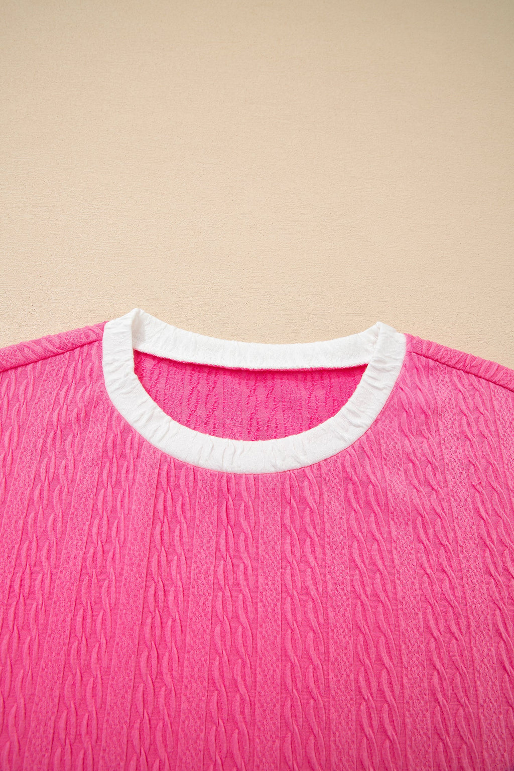 Textured Colorblock Tee & Drawstring Shorts Set