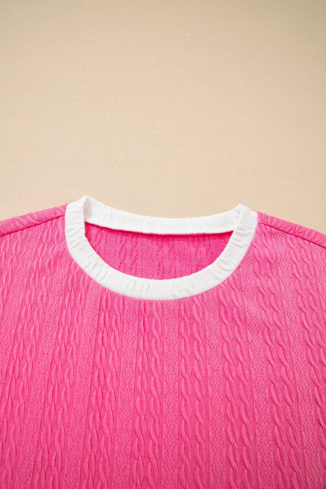 Colorblock Textured Tee & Drawstring Shorts Set